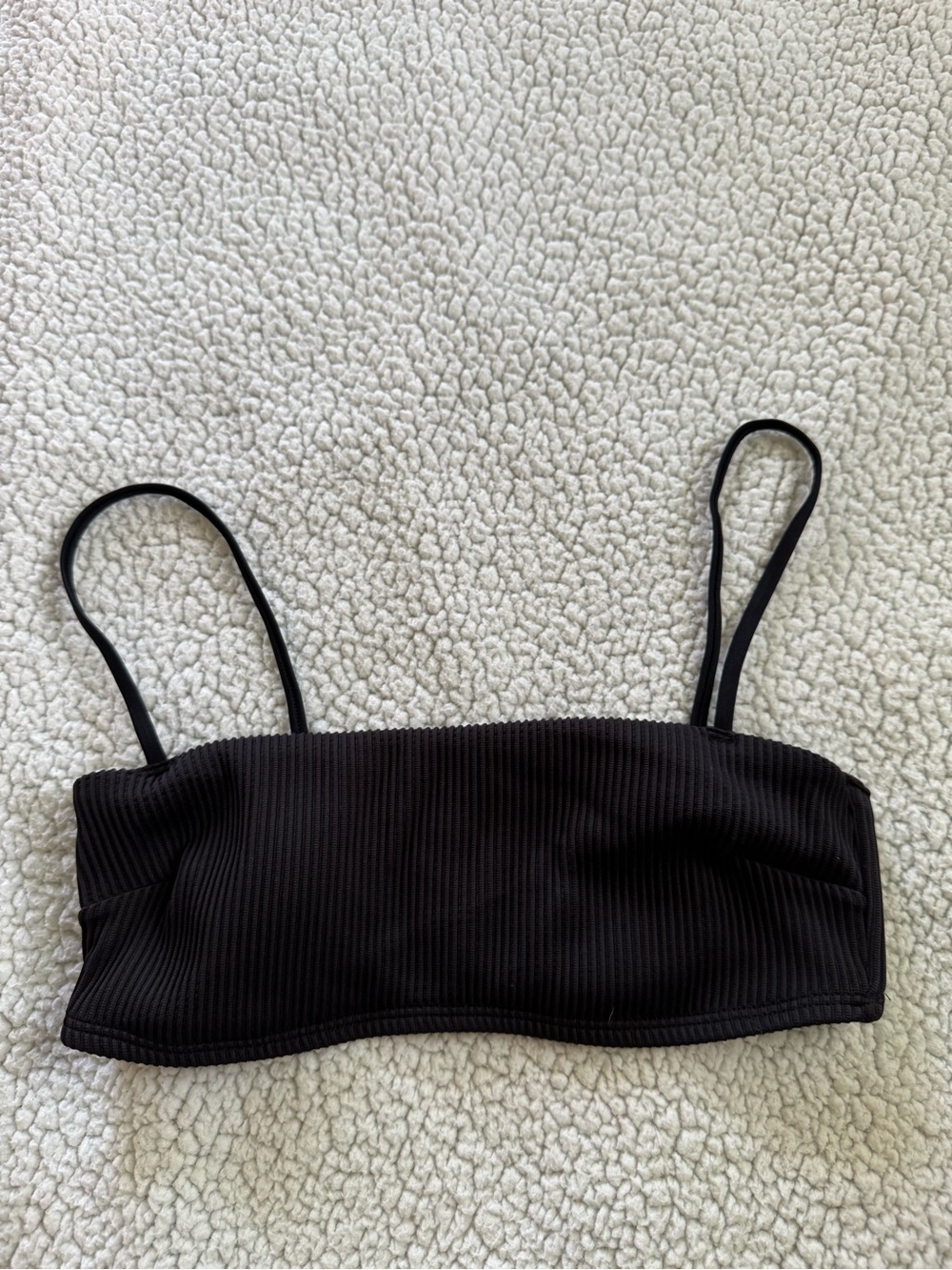 Hollister Black Ribbed Bikini Top